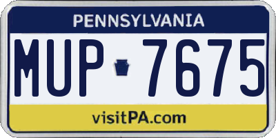 PA license plate MUP7675