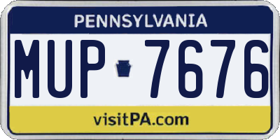PA license plate MUP7676