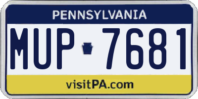 PA license plate MUP7681