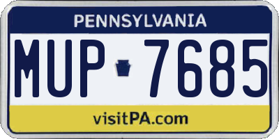 PA license plate MUP7685