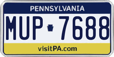 PA license plate MUP7688