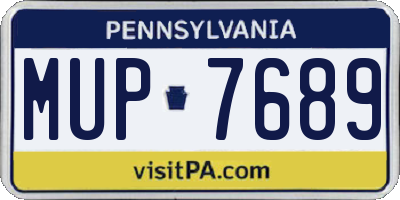 PA license plate MUP7689