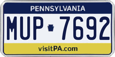 PA license plate MUP7692