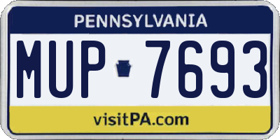 PA license plate MUP7693