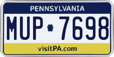 PA license plate MUP7698