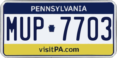 PA license plate MUP7703