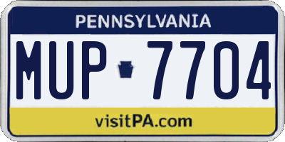 PA license plate MUP7704