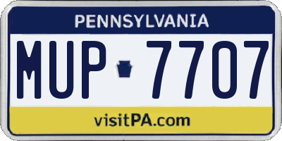 PA license plate MUP7707