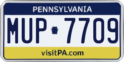 PA license plate MUP7709
