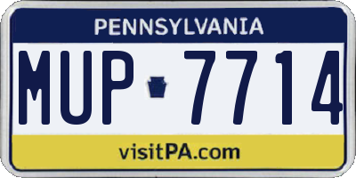 PA license plate MUP7714
