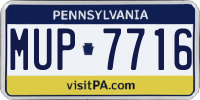 PA license plate MUP7716