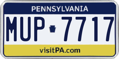 PA license plate MUP7717