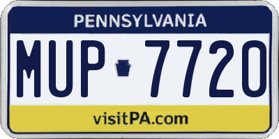 PA license plate MUP7720