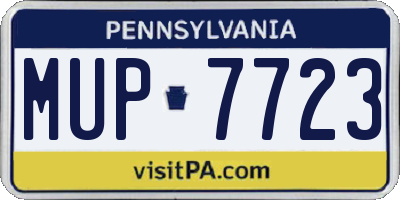 PA license plate MUP7723