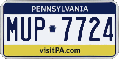 PA license plate MUP7724