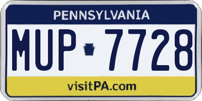 PA license plate MUP7728