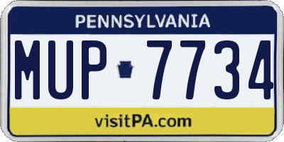 PA license plate MUP7734
