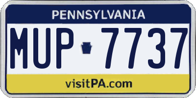 PA license plate MUP7737