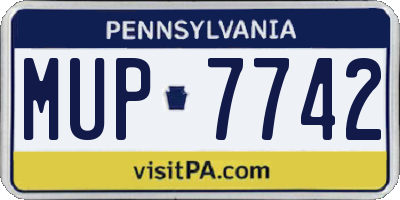 PA license plate MUP7742