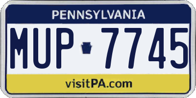 PA license plate MUP7745