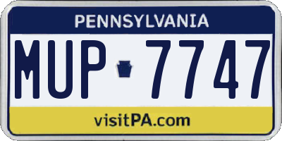 PA license plate MUP7747