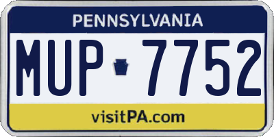 PA license plate MUP7752