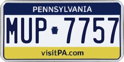 PA license plate MUP7757
