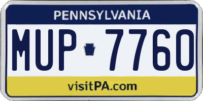 PA license plate MUP7760