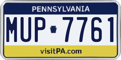 PA license plate MUP7761