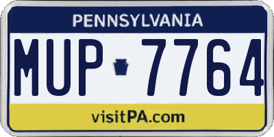 PA license plate MUP7764