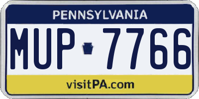 PA license plate MUP7766