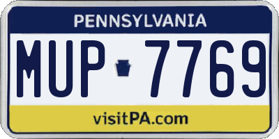 PA license plate MUP7769