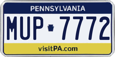 PA license plate MUP7772