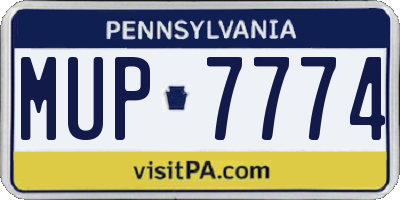 PA license plate MUP7774