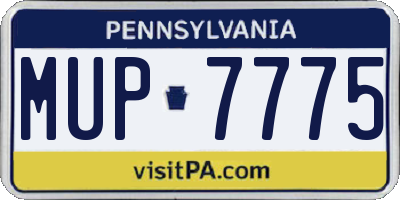 PA license plate MUP7775