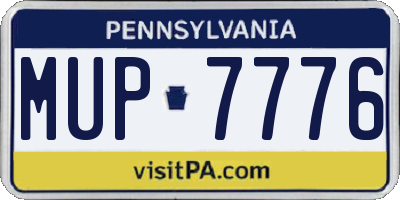 PA license plate MUP7776
