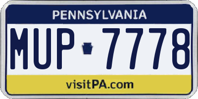 PA license plate MUP7778