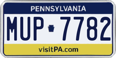 PA license plate MUP7782