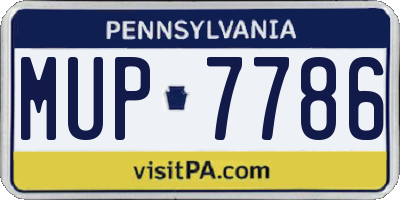 PA license plate MUP7786
