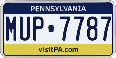PA license plate MUP7787
