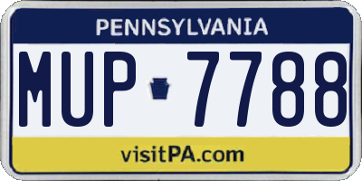 PA license plate MUP7788