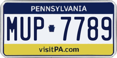 PA license plate MUP7789