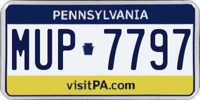 PA license plate MUP7797