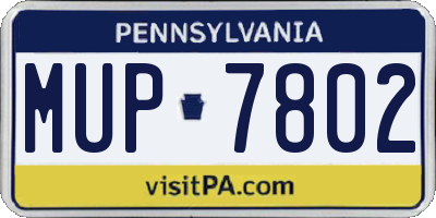 PA license plate MUP7802