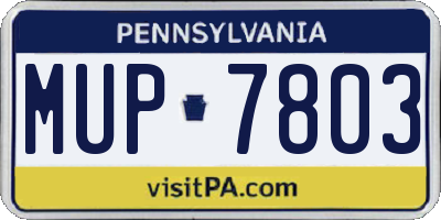 PA license plate MUP7803