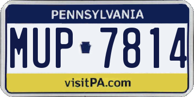 PA license plate MUP7814