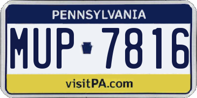 PA license plate MUP7816