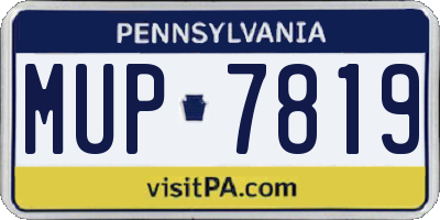 PA license plate MUP7819
