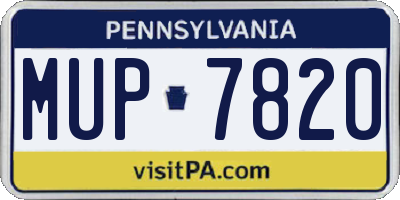 PA license plate MUP7820