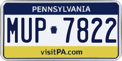 PA license plate MUP7822